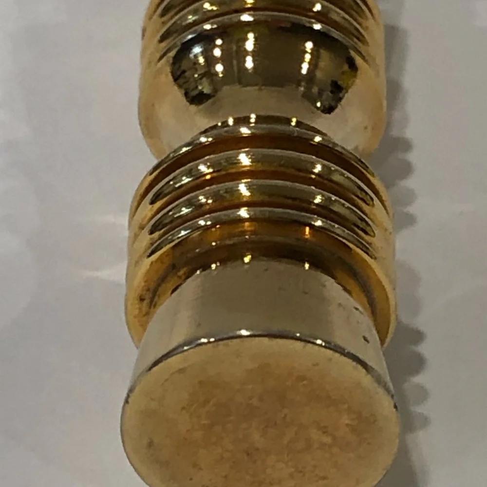 Vintage Gold Tone Brass Cylindrical Shape Portable Purse Travel  Perfume Vial - Picture 5 of 13